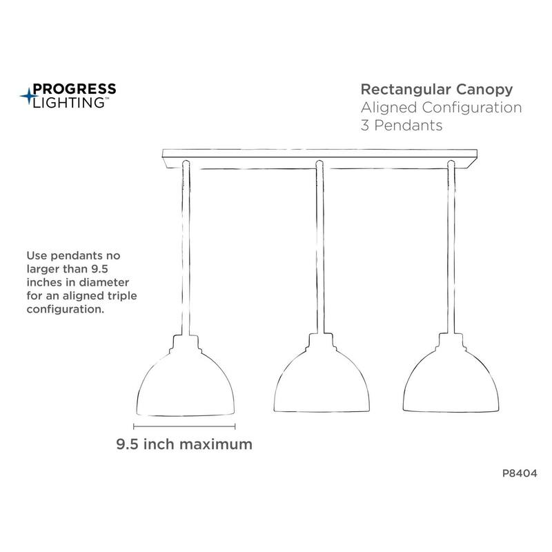 Progress Lighting 3 Point 23-1/4" Wide Pendant Suspension Canopy