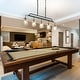 preview thumbnail 6 of 15, LALUZ Modern 5-Light Hand-blown Glass 41" W Chandelier Gun Black Gold Kitchen Island Light - W 41.3" x D 4.3" x H 24"