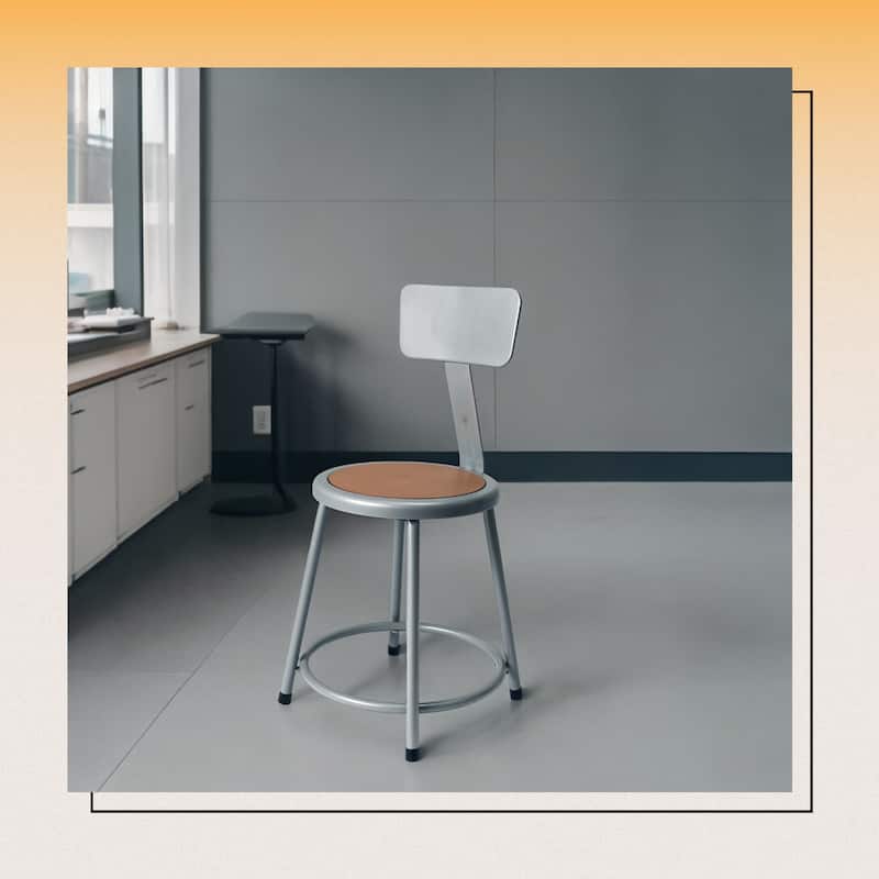 Hampden Furnishings Felix Collection Steel Stool with Backrest, AssemblyReady
