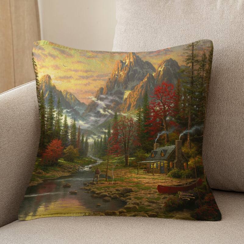Thomas Kinkade The Good Life Indoor Decorative Pillow by Laural Home