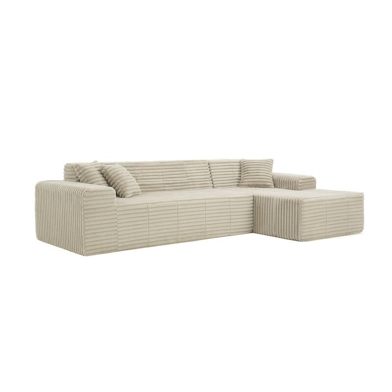 Scandinavian Corduroy Full-Foam Modular Sectional Sofa Set