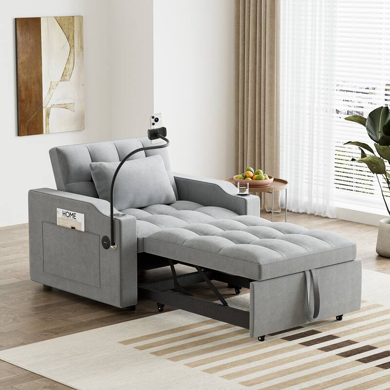 Ouyessir 3 in 1 Multi-Functional Convertible Single Sleeper Sofa Bed for Small Living Spaces