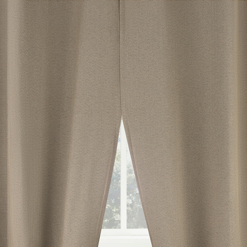 Sun Zero Prescott 2-Piece Herringbone Magnetic Closure Total Blackout Rod Pocket Curtain Panel Pair