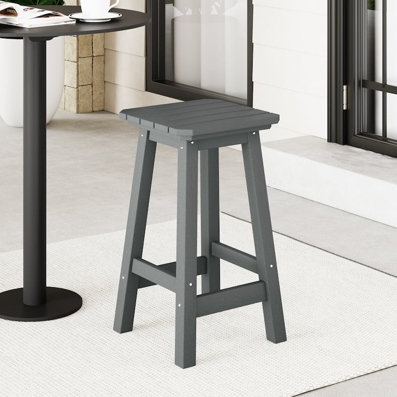 Polytrends Laguna Hdpe All Weather Outdoor Patio 24" Square Counter Stool