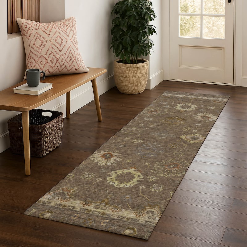 Premium Washable Super Soft Classic Traditional Mayfield Rug - Chocolate - 2'3" x 7'6"