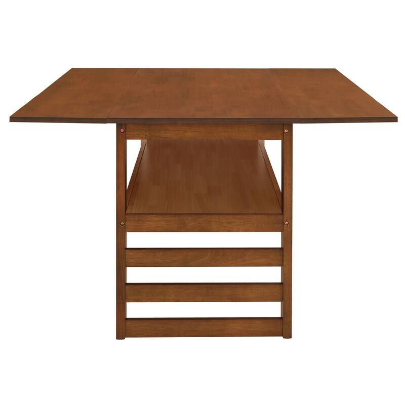 Modern 5-Piece Extendable Wood Square Dining Table Set with Two Drop Leaves