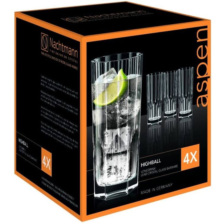 Nachtmann Set of 4 Aspen Long Drink Glasses - 11 oz.