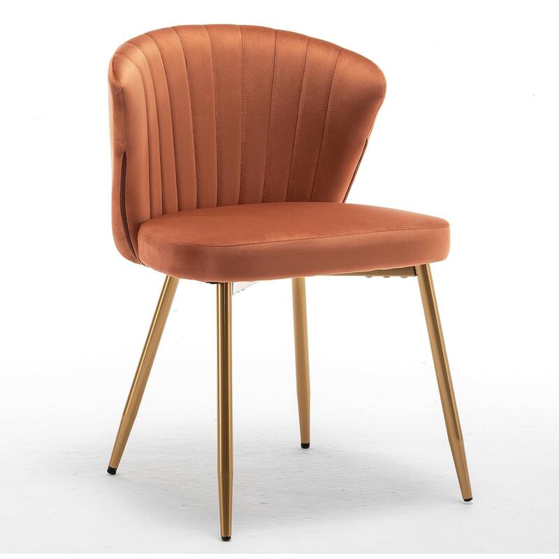 Modern Velvet Accent Chair with Channel-Tufted Design Comfortable and Trendy Armless Seat