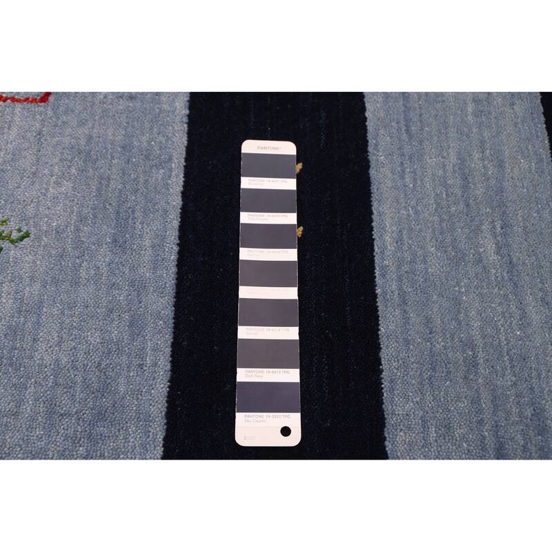 ECARPETGALLERY Hand Loomed Kashkuli Gabbeh Dark Navy, Grey Wool Rug - 6'6 x 9'8