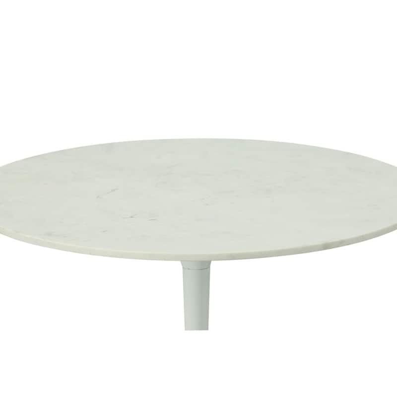 Marble Top Pedestal Dining Table - 36" - White