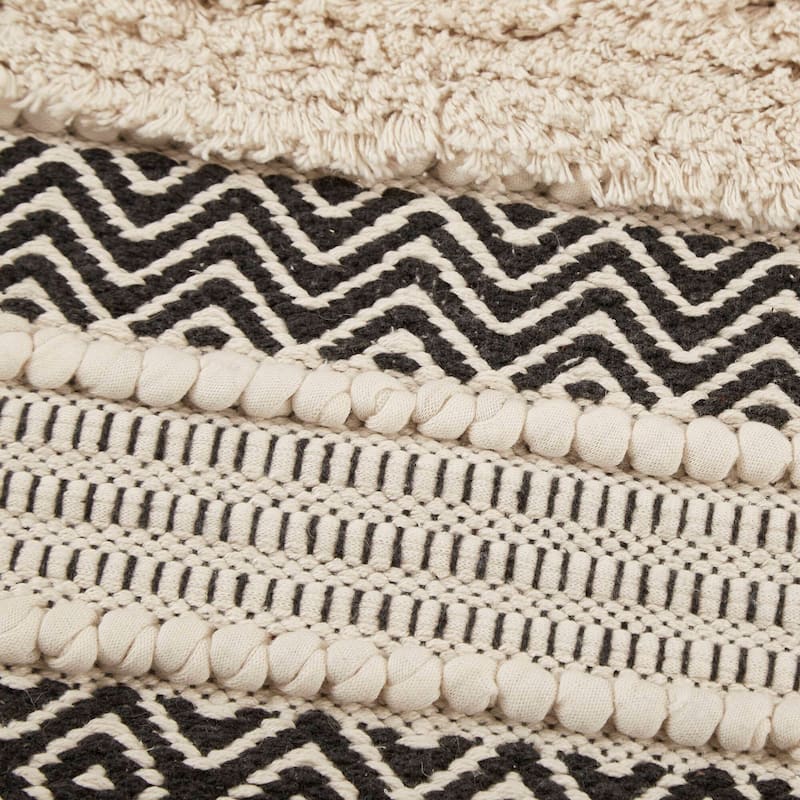 INK+IVY Asher Woven Texture Stripe Bath Rug