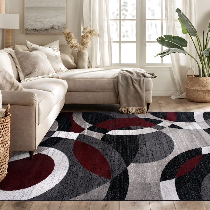World Rug Gallery Geometric Circles Area Rug