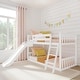 preview thumbnail 1 of 38, Max and Lily Classic Twin over Twin Low Bunk with Easy Slide White