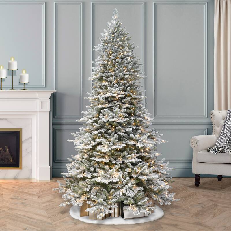 Puleo International 7.5 ft. Flocked Royal Majestic Douglas Fir Downswept Artificial Christmas Tree