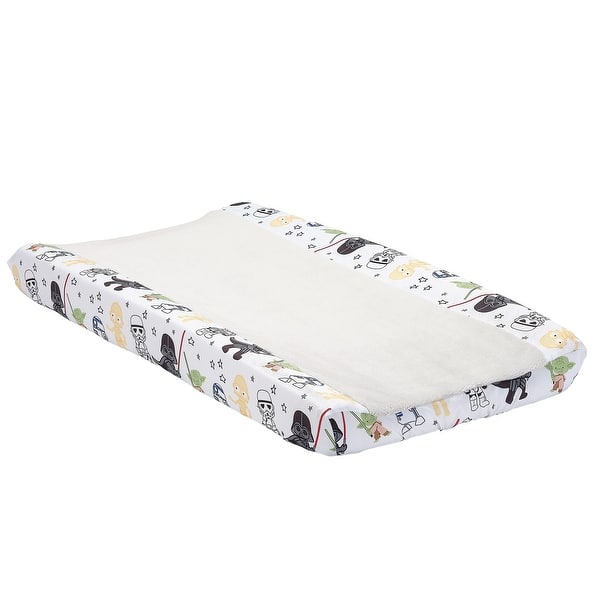 slide 2 of 5, Lambs & Ivy Star Wars Classic Changing Pad Cover - Yoda/Darth Vader/R2-D2/C-3PO