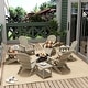 preview thumbnail 16 of 85, Vineyard HIPS Outdoor Folding Eco-Friendly All Weather Seashell Adirondack Chairs (12-Piece Conversation Set) Weathered Gray