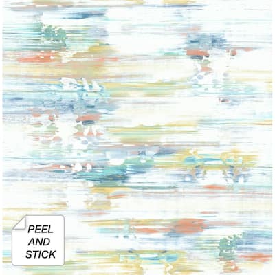 NextWall Brushed Stripe Abstract Peel and Stick Removable Wallpaper - 20.5 in. W x 18 ft. L