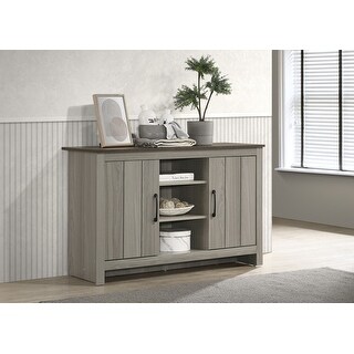 Console Table With Shelves And Cabinet Doors For Versatile Living Room ...