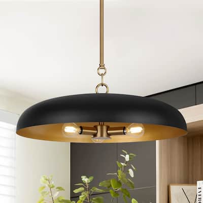 LamQee 20" Pendant Light Metal Dome Ceiling Hanging Lighting Chandelier - 19.7 inch