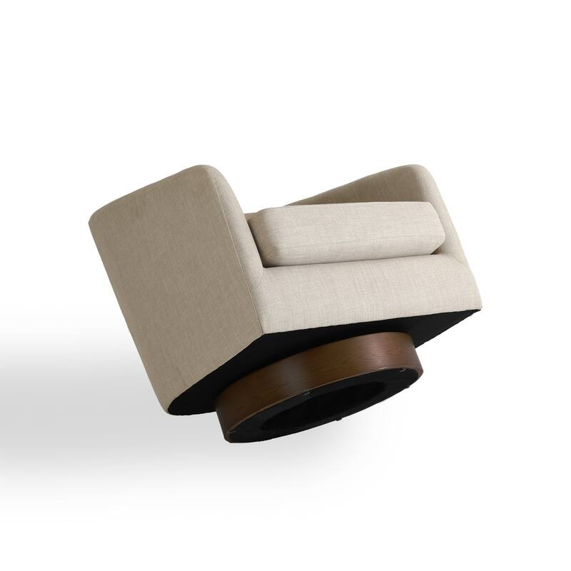 31.1'' W Modern Barrel Swivel Accent Chair