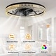 preview thumbnail 7 of 20, 19" RGB Flush Mount Ceiling Fan with Remote, Bladeless Crystal Design, 6-Speed DC Motor, Dimmable LED for Bedroom & Living Room