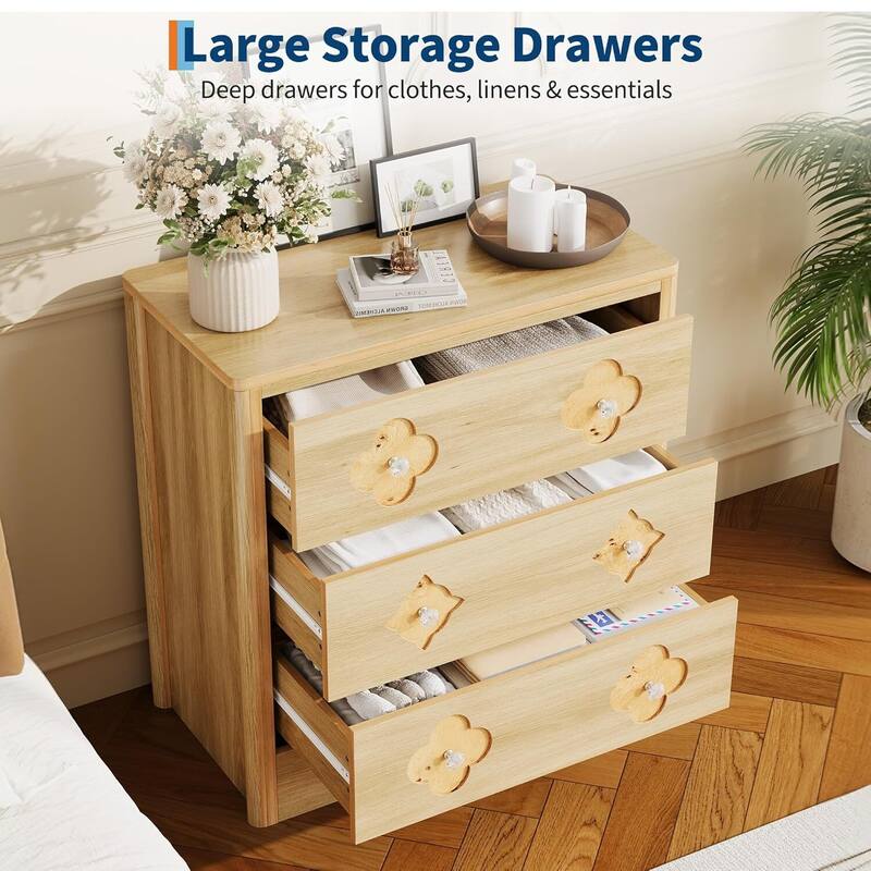 3 Drawer Dresser Decorative Organizer for Bedroom, Living Room, Hallway