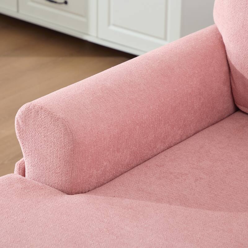 Modern Minimalist Chenille Fabric Chaise Lounge Recliner Single Sofa Living Room Bedroom