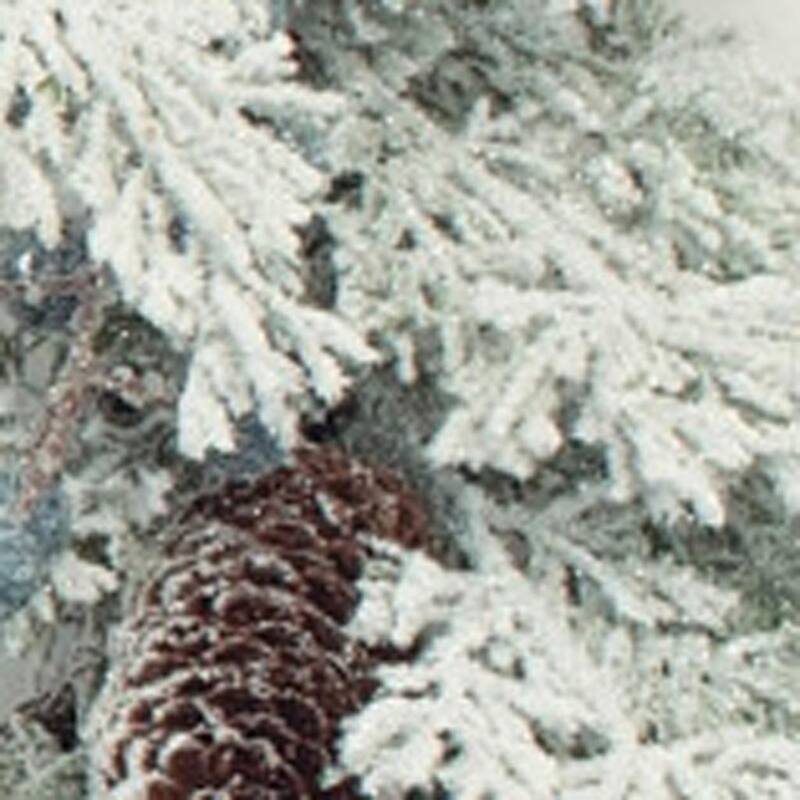 HomeRoots 24" White Flocked Pine And Pinecone Artificial Wreath