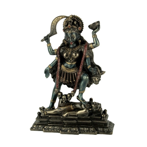 Kali Hindu Goddess Standing On Lord Shiva Statue - 7.25 X 5.5 X 2 inches