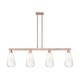 preview thumbnail 36 of 47, Innovations Lighting Urban Downtown - Brookhaven Almond - 4 Light 48" Stem Hung Island Light Antique Copper/Opal