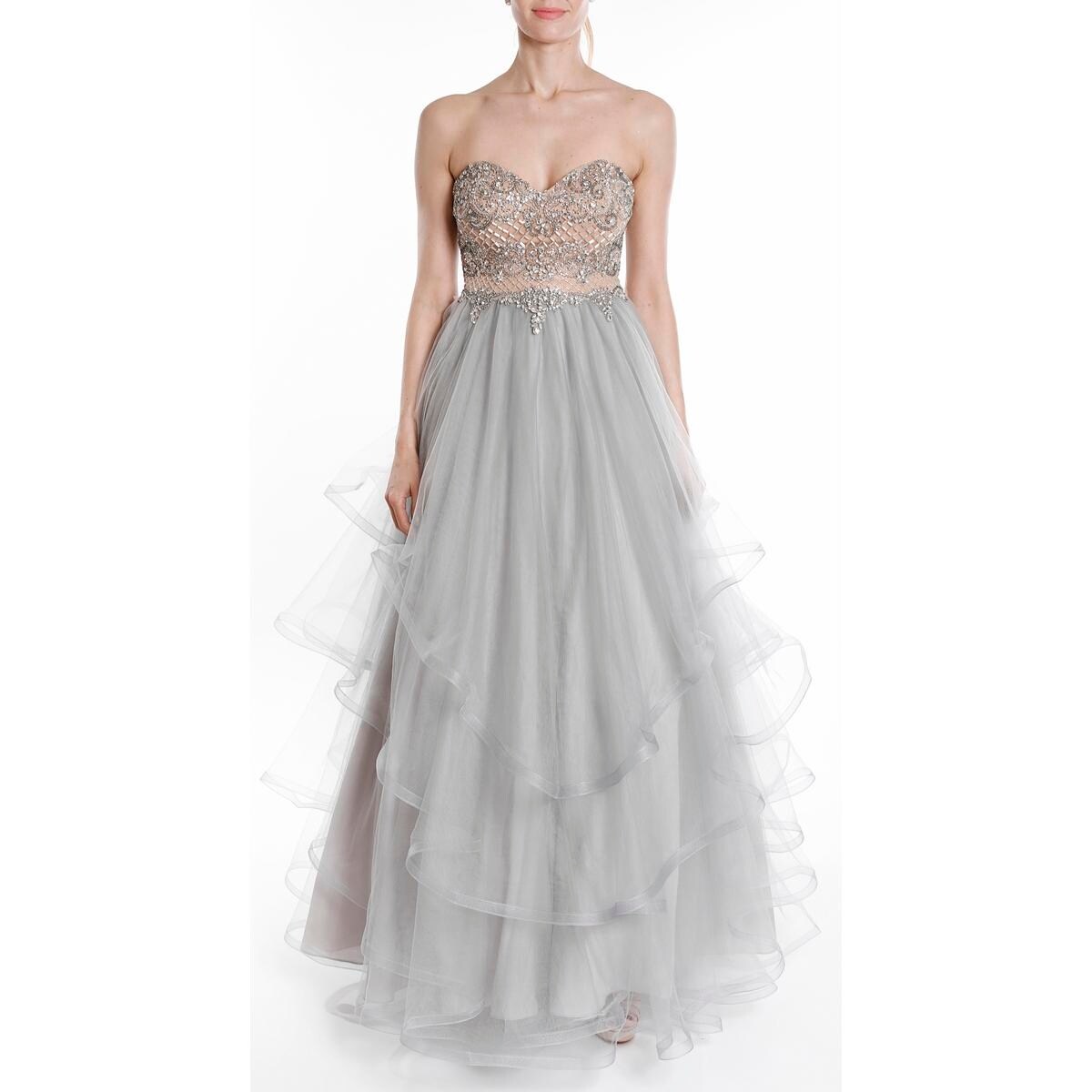 tiered formal gown