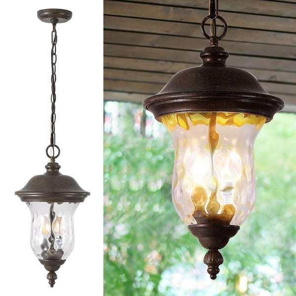 Rustic Outdoor Pendant Light Vintage Farmhouse Style with Clear Glass ...