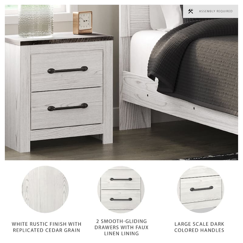 Signature Design by Ashley Gerridan Grey and White Woodgrain Nightstand