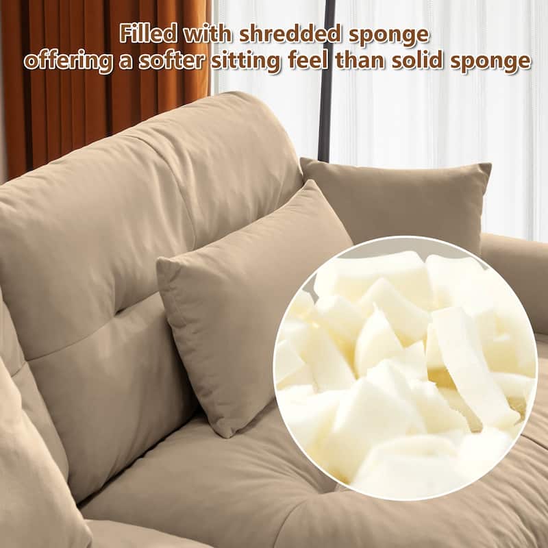 166" Modular U-shaped Sectional Sofa Cloud Couch with Movable Ottomans