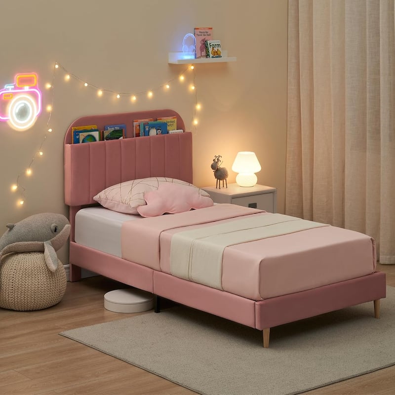 Twin Bed Frames With Velvet Platform Bed Mattress Foundation