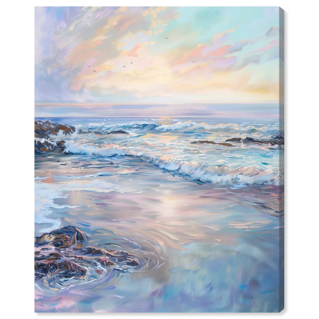 Art Remedy Dreamy Shoreline Gallery Wrapped Sailing 1 Piece Canvas Wall Art