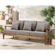 preview thumbnail 5 of 137, SAFAVIEH Couture Outdoor Martinique Solid Wood Patio Sofa Natural Teak/Taupe