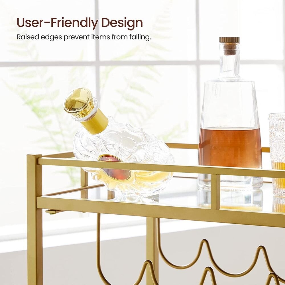 Bar cart clearance with hanging glasses