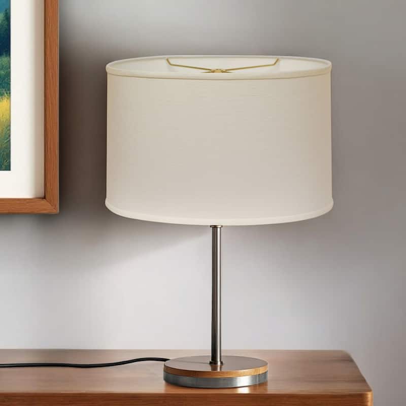 HomeRoots White Linen Oval Lamp Shade - 18