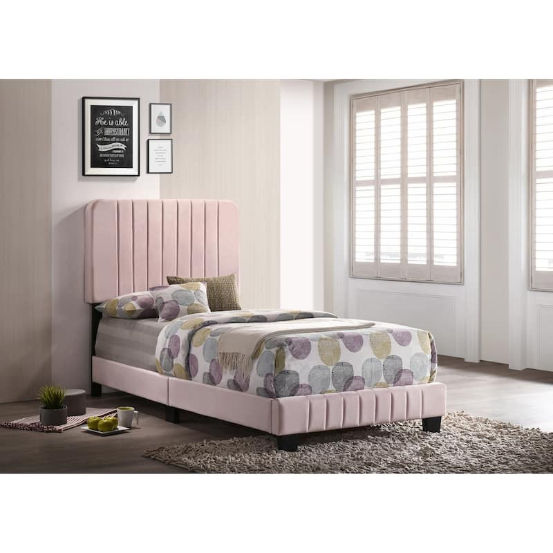 Pink Twin Bed with Contemporary Style, Vibrant Finish and Sturdy Frame for Kids' Bedrooms, Guest Spaces or Modern Homes