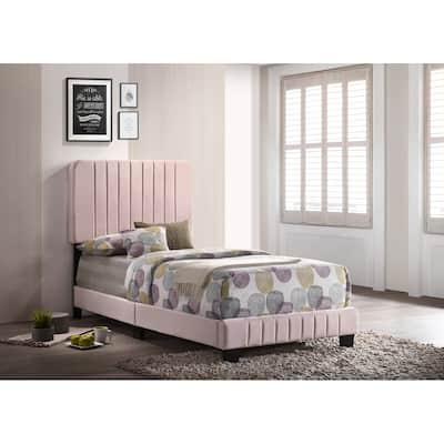 Pink Twin Bed with Contemporary Style, Vibrant Finish and Sturdy Frame for Kids' Bedrooms, Guest Spaces or Modern Homes