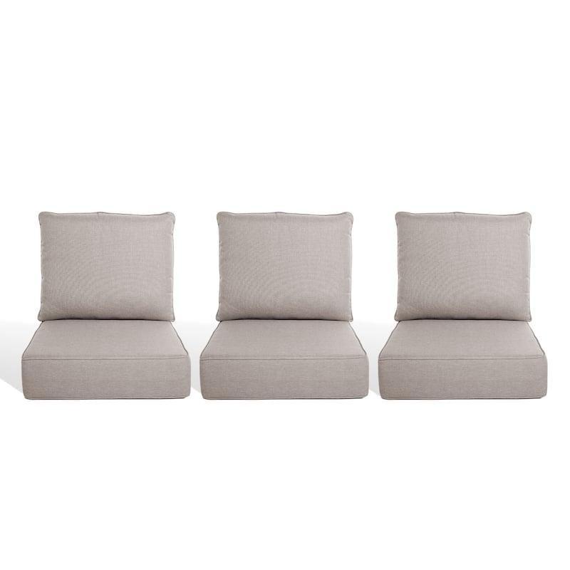 Pocassy 22"x24"x6" Inch Thick Cushions Pillows Indoor Outdoor Cushion 3 Set - Beige Cushion