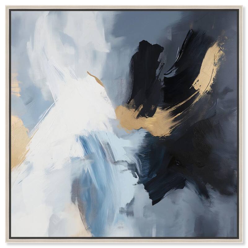 Turbulence I Canvas by Art Remedy - Silver - 16" x 16"