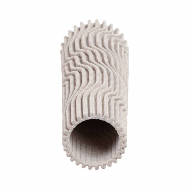 Decorative Vase - Tan Porcelain 3D Printed Textured