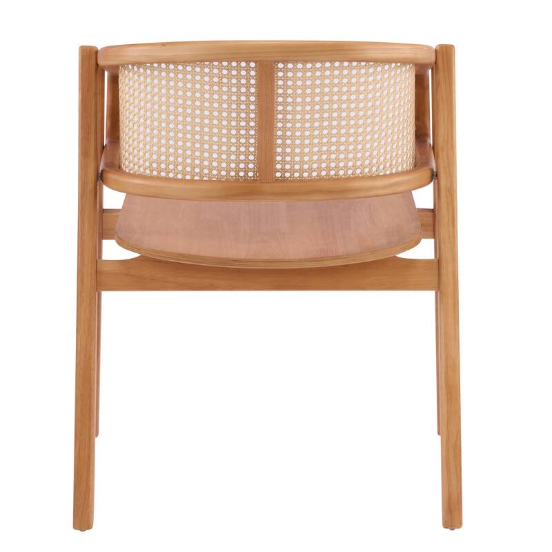 Christopher Knight Home - Mid-Cenutry Natural Rattan Mesh Dining Chairs Set with Ergonomic Curved Back and Armrests