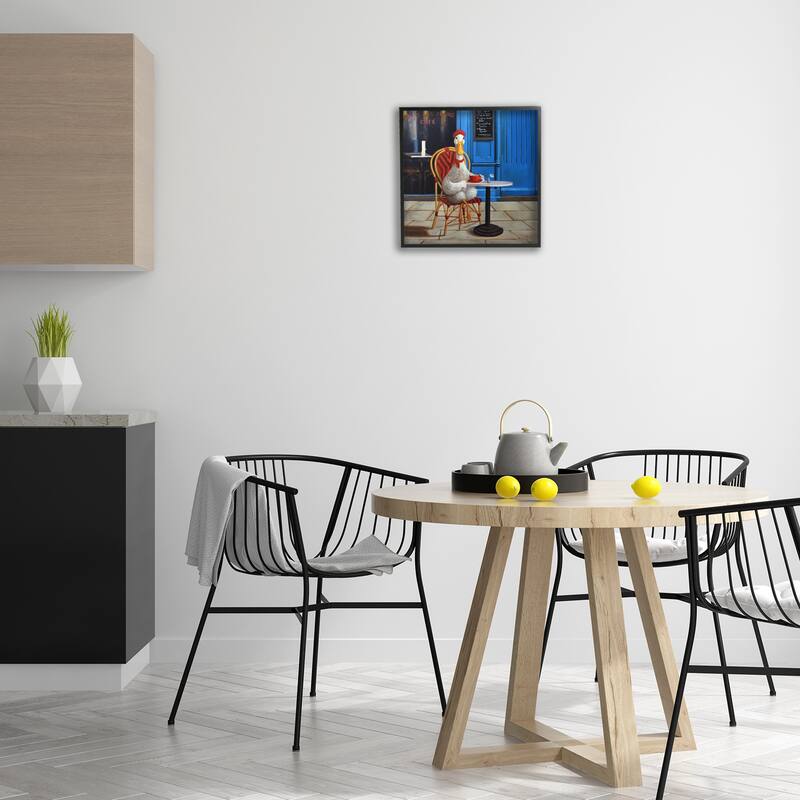 Stupell Trendy Duck at Cafe Framed Giclee Art Design By Lucia Heffernan