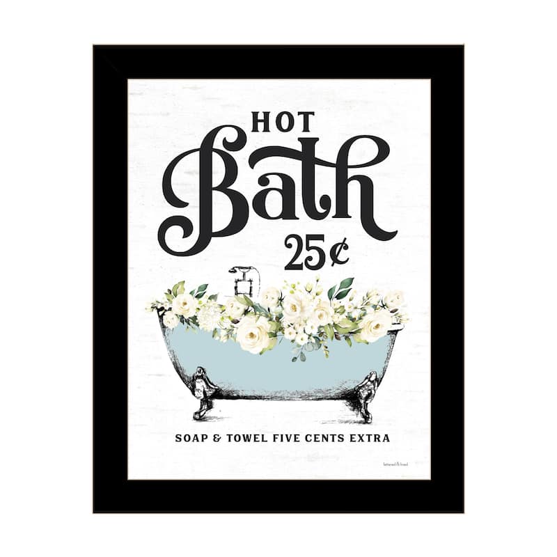 TrendyDecor4U Contemporary "Hot Bath" Framed Print Wall Art - Black