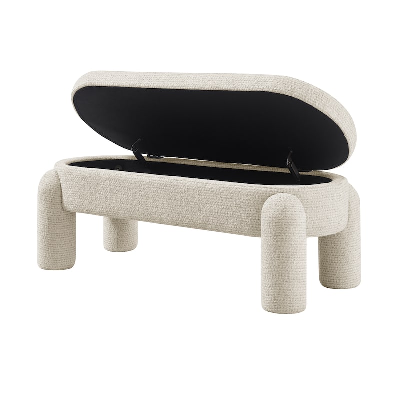 NPD Furniture Bowden Chenille Upholstered Bench