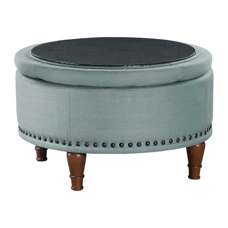 Gracewood Hollow Kuimba Storage Ottoman with Antique Nailheads