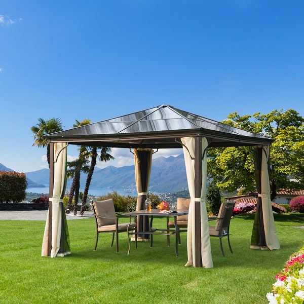 slide 2 of 9, Outsunny Aluminum Hardtop Gazebo